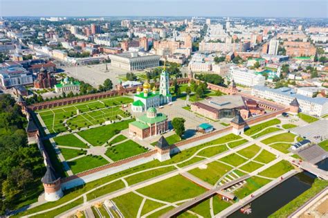 TULA CITY, RUSSIA-JULE 28, 2019:Upa River Embankment, Kazanskaya ...