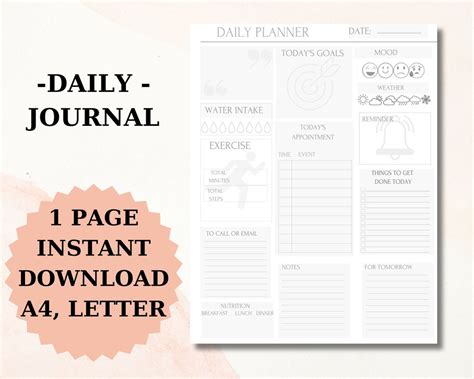 Daily Journal Printable For Adults