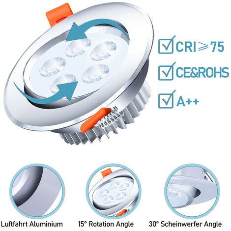 Hengda Set De Spots Encastrables Spot Led Spot Encastrable