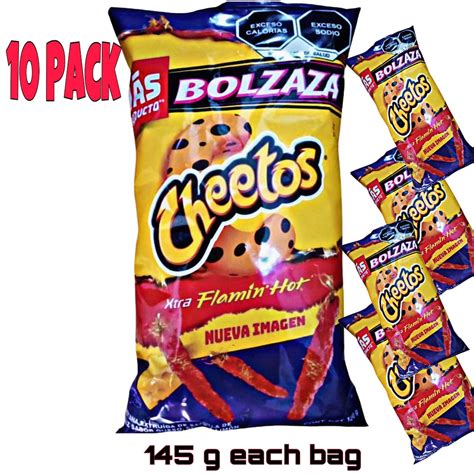 10 Pack Cheetos Xtra Flaming Hot Large Size 145 G Each Spicy