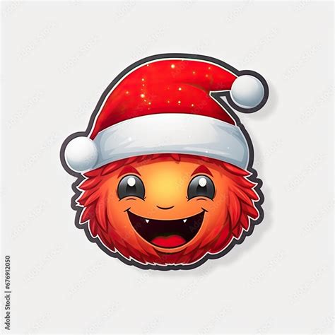 Christmas Santa Emoji Sticker Cartoon Santa Claus Emoji