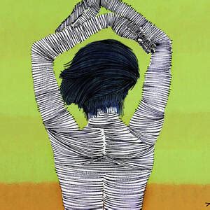 Nude Woman In Color By ArtGuru 9863 Acrylic On Paper Painting By ArtGuru Official Fine Art