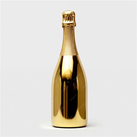 Premium Photo A Gold Bottle Of Champagne