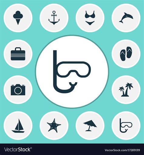 Season Icons Set Collection Of Sorbet Bikini Vector Image