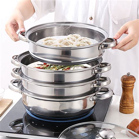 Other Cookware Tier Stainless Steel Steamer Meat Vegetable Cooking Steam Hot Pot Thick