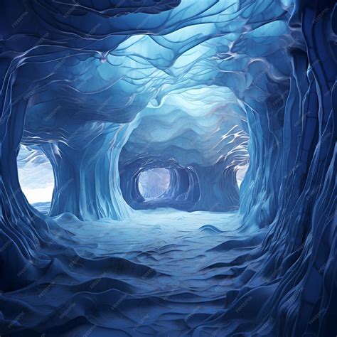 Premium AI Image | Glacial Veins Tracing the Lifeblood of Frozen Landscapes