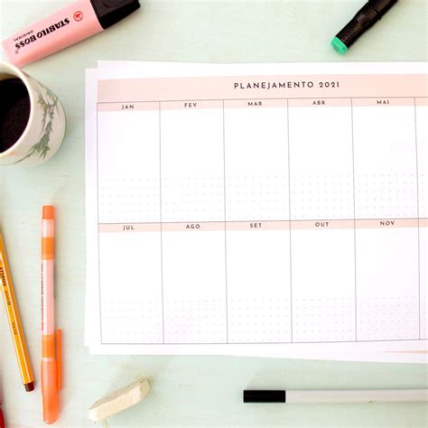 Planner Anual Para Imprimir - Planner Anual Para Imprimir - RETOEDU