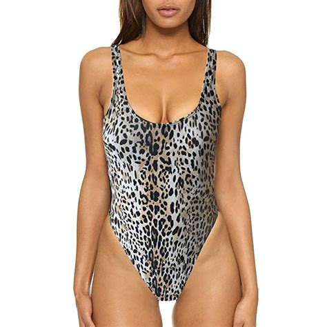 Women S Swimming Suit Sexy Bikini Swimsuit Women Retro Elastic High Cut Low Back One Piece