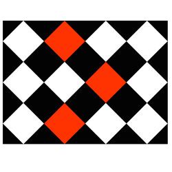 Чёрно-красные ромбы: контрастные картинки для малышей | распечатать