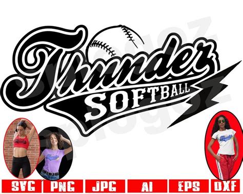 Thunder Softball Svg Thunder Softball Png Thunder Svg Etsy Softball