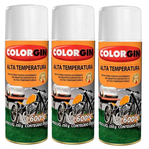 Kit Uni Tintas Spray Alta Temperatura Branco Ml Colorgin No Shoptime