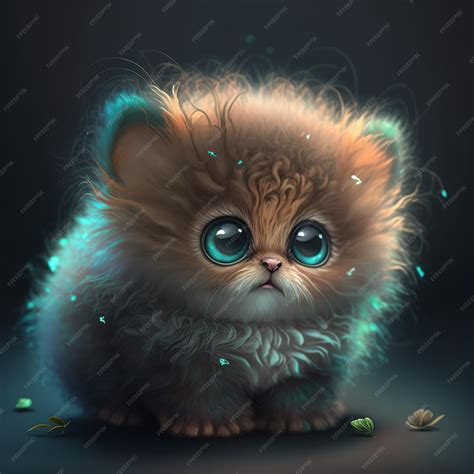 Desenho fofo e adorável gato bebê fofo ilustração generativa de ia ...