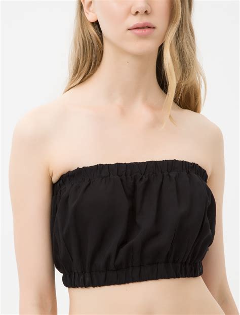 Siyah Kadın Straplez Bikini Üstü YAK OW Koton