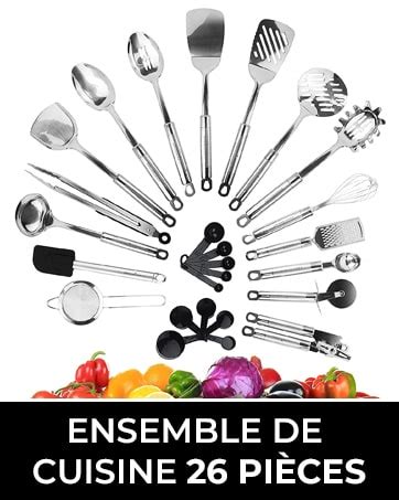 Kronenkraft Set D Ustensiles De Cuisine En Acier Inoxydable De