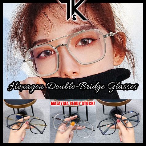 Local Retro Hexagon Aviator Metal Frame Glasses Fashion Spec Double