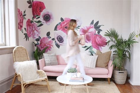 Soft Pink Garden Flower Wall Decals Urbanwalls Flower Wall Decals