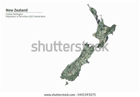 Graphic Vector Map New Zealand Stock Vector Royalty Free 1441391075