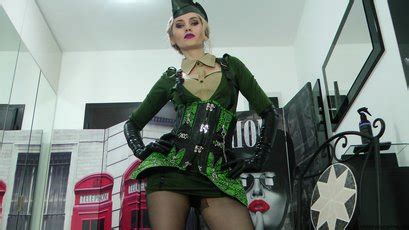 Smoking Hot Goddess Celine Posing In A Green Uniform Photos