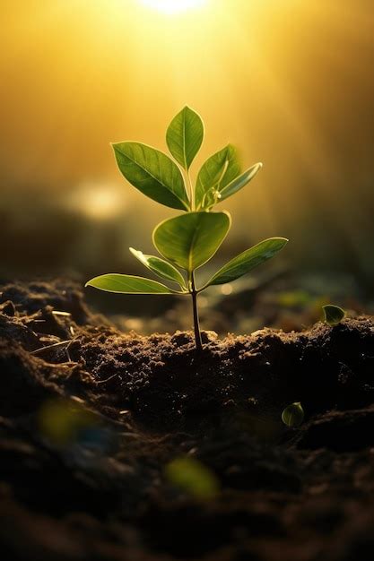 Premium Ai Image New Plant Growing Towards