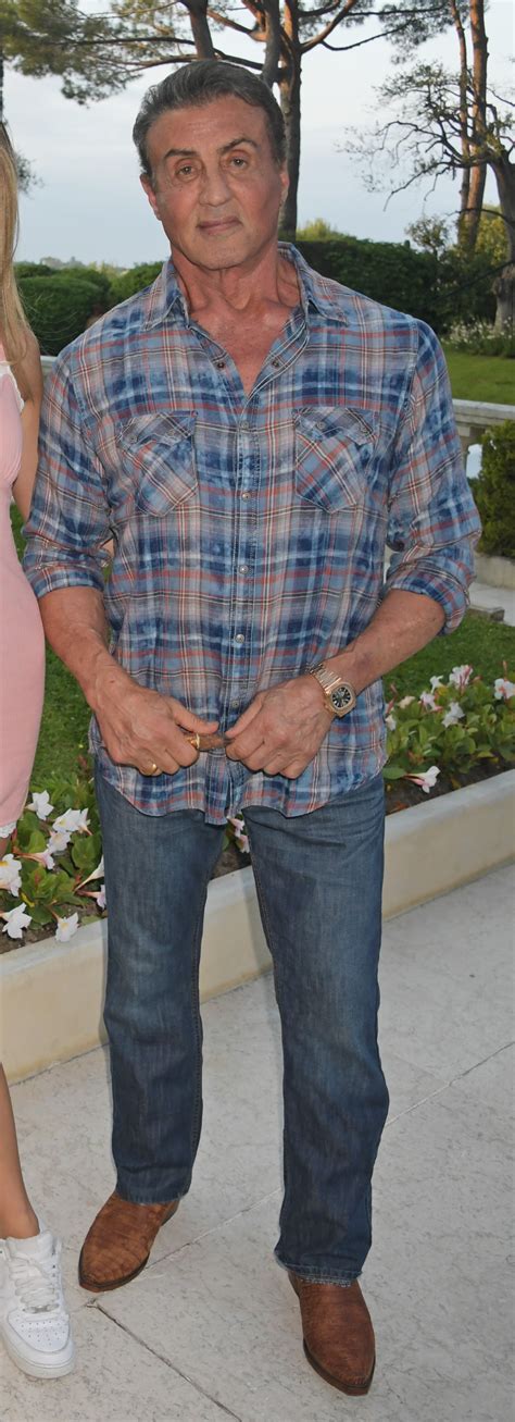 Sylvester Stallone keeps wearing flannel shirts and jeans on the Cannes