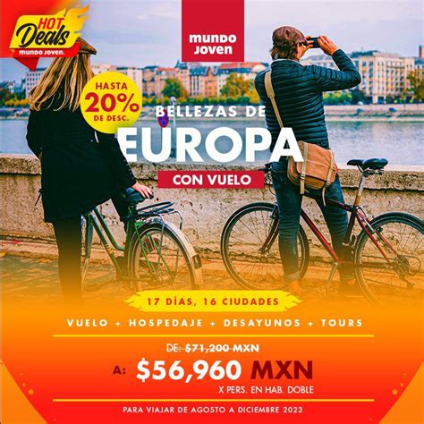 Hot Deals Mundo Joven 2x1 en tours o hasta 40 de descuento en viajes y más