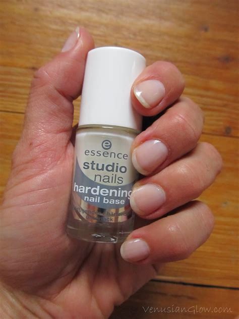 Super Easy Nude Manicure Essence Studio Nails Hardening Nail Base Venusian Glow