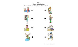 Community Helper Tools Matching Worksheet By Teach Simple