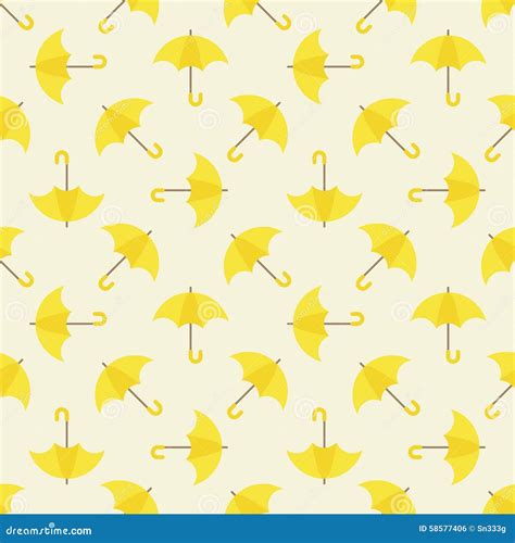 Yellow Umbrella Seamless Pattern Stock Vector Illustration Of