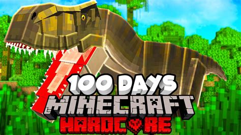I Survived 100 Days BUILDING JURASSIC PARK In Hardcore Minecraft YouTube