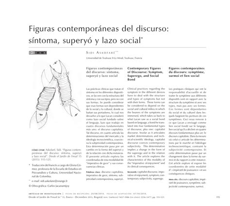 PDF Figuras contemporáneas del discurso síntoma superyó y lazo social