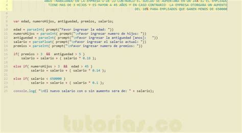 Sentencia If Else Javascript Aumento Sueldo Trabajador Tutorias Co