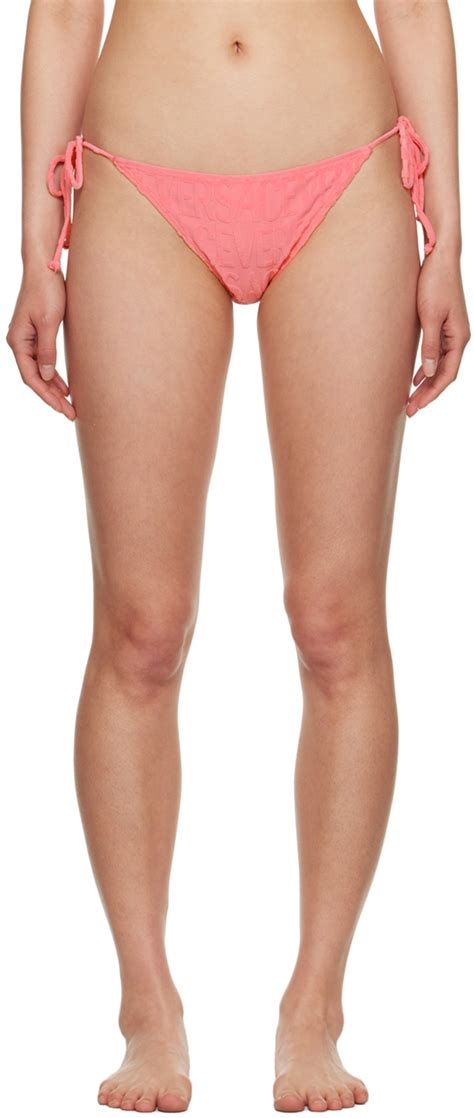 Pink Dua Lipa Edition Allover Bikini Bottom By Versace Underwear On Sale