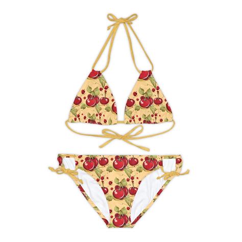 Strappy Bikini Set Cherry Oh Baby Summer Style Beach Ready Swimwear