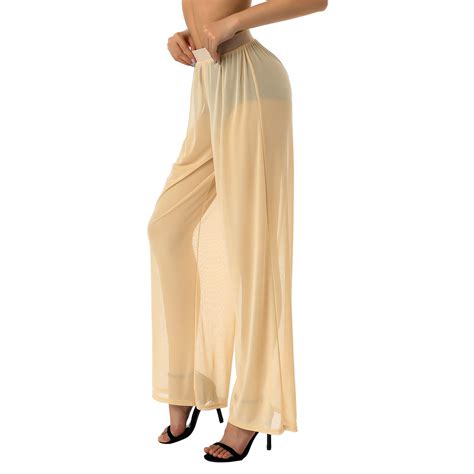Xkwyshop Women See Through Sheer Mesh Pants Beach Swimsuit Bikini
