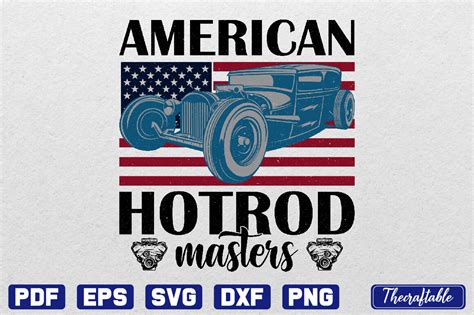 American Hot Rod Masters T Shirt Design Graphic By Thecraftable Creative Fabrica