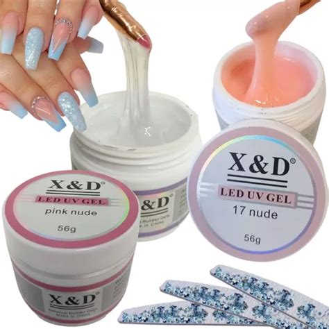 Kit Gel X D Uv Led G Pink Nude Transparente Unha Frete Gr Tis