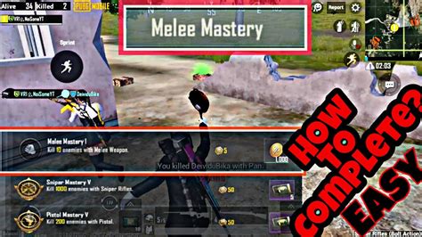 How To Complete Melee Mastery In Pubg Mobile Youtube