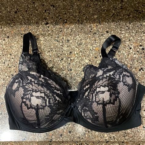 City Chic Intimates Sleepwear City Chic Black Lace And Cream Nude Satin Bra Size H Poshmark