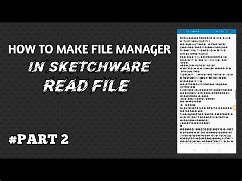 How To Create File Manager In Sketchware PART 2 READ FILE YouTube