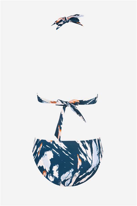 Graffiti Board Back Tie Halter Classic Hipster Bikini Set