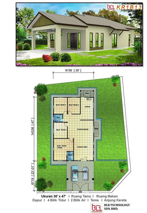 Plan Rumah 3 Bilik 2 Bilik Air