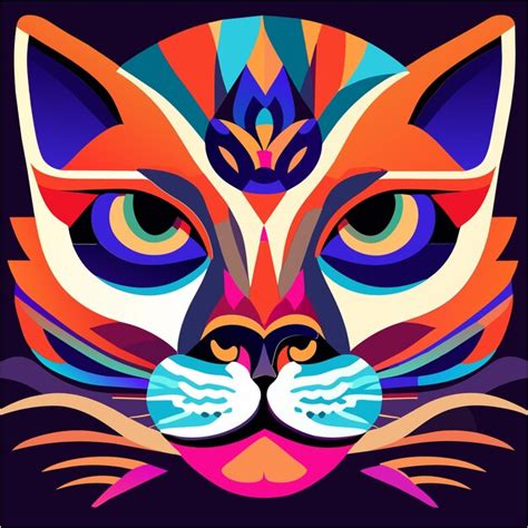 premium vector abstract cat  bold  creative fashion