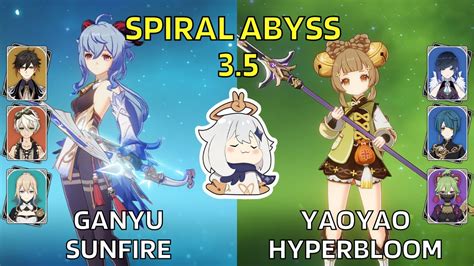 C0 Ganyu Sunfire C0 Yaoyao Hyperbloom Spiral Abyss 3 5 Floor 12