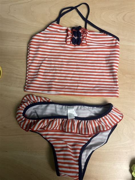 Mädchen Bikini Gr rot weiß gestreift Kaufen auf Ricardo