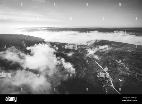 Aerial Photography Of An English Countryside View Black And White Stock
