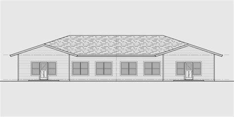 One Story Duplex House Plan With Two Car Garage By Bruinier