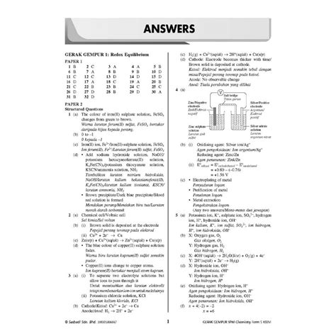 Tingkatan Gerak Gempur Spm Chemistry Bilingual