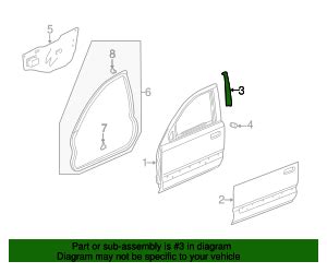 67326 S9A 003 Tape R Front Door Sash 2002 2006 Honda CR V Honda