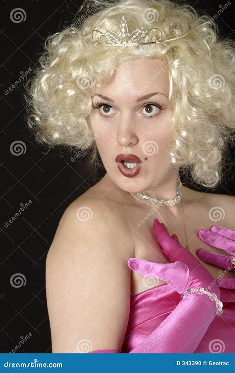 Cute Blonde With Surprised Look On Her Face Stock Photo Image Of Fashion Adult