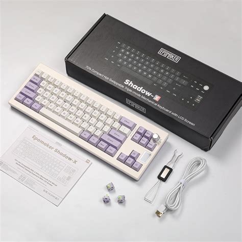Epomaker Shadow X Gasket Mechanical Keyboard With Screen Hot Swappable Modes Ghz Bluetooth